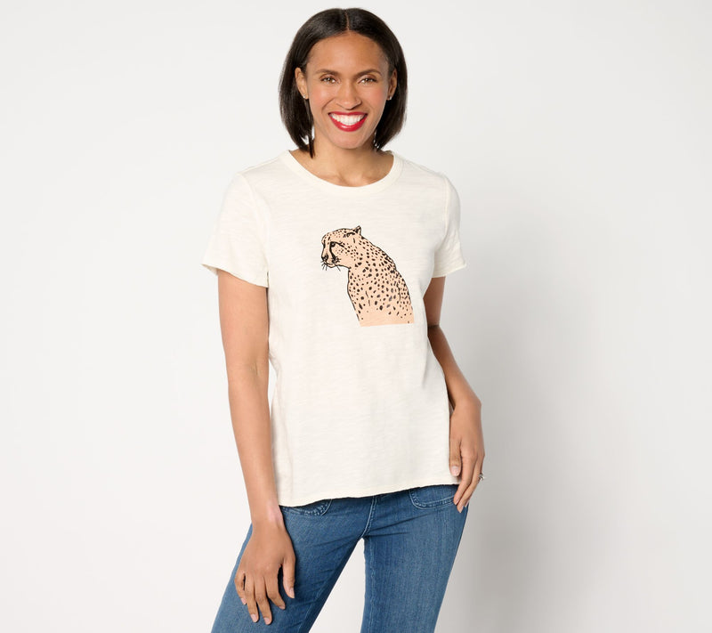Studio Park x Amy Stran Slub Jersey Crewneck Graphic T-Shirt — View 7