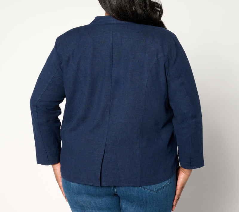 Studio Park x Amy Stran Linen Blend Open Front Blazer — View 2