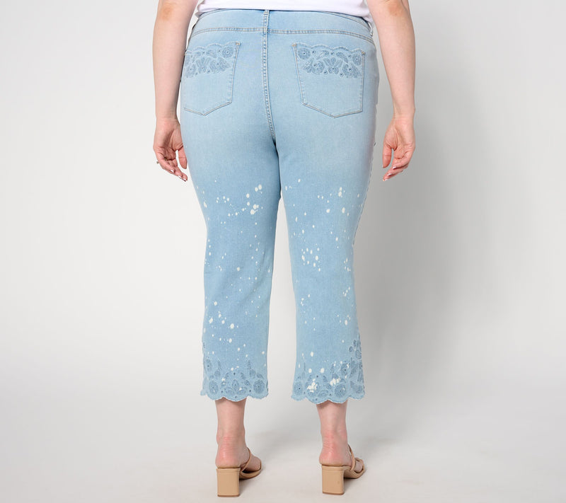 LOGO by Lori Goldstein Special Edition Petite Straight Leg Crop Jeans — View 6