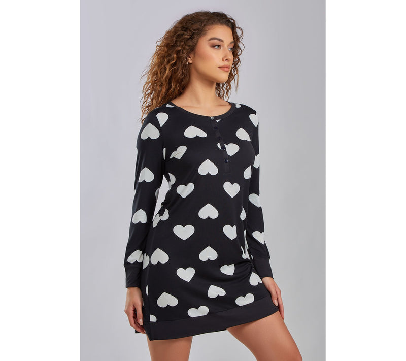 iCollection Modal Hearts Henley Lounge Dress — View 4