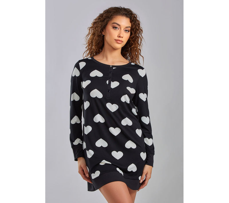 iCollection Modal Hearts Henley Lounge Dress — Main view
