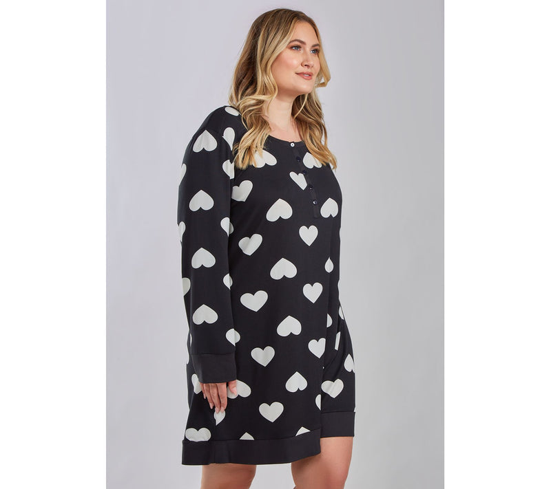 iCollection Modal Hearts Henley Lounge Dress — View 8