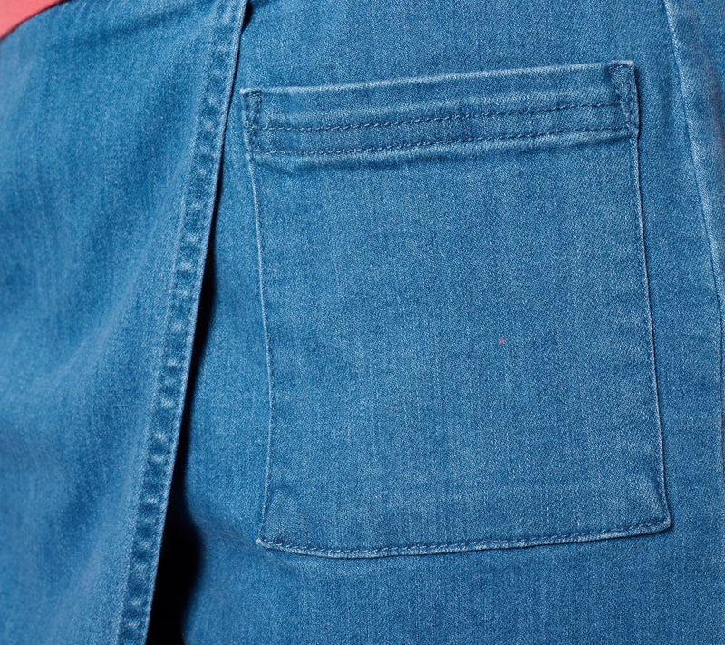 AnyBody Regular Faux Wrap Pull-On Denim Skort- Medium Wash — View 6
