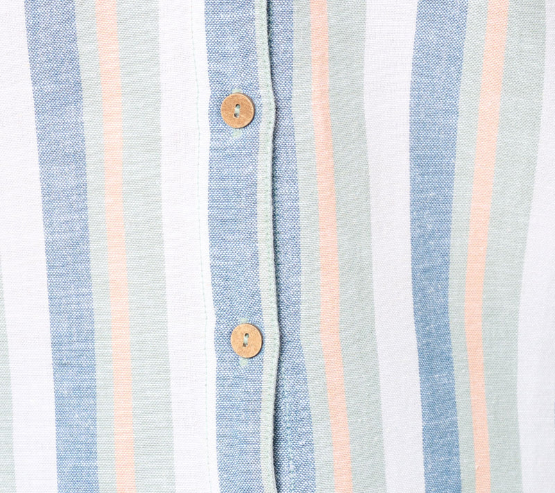AnyBody Short Sleeve Button Front Linen Blend Camp Shirt — View 6