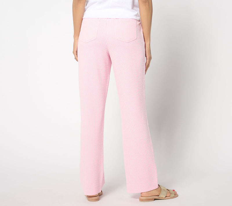 Quacker Factory Regular Stretch Seersucker Wide Leg Pant — View 6