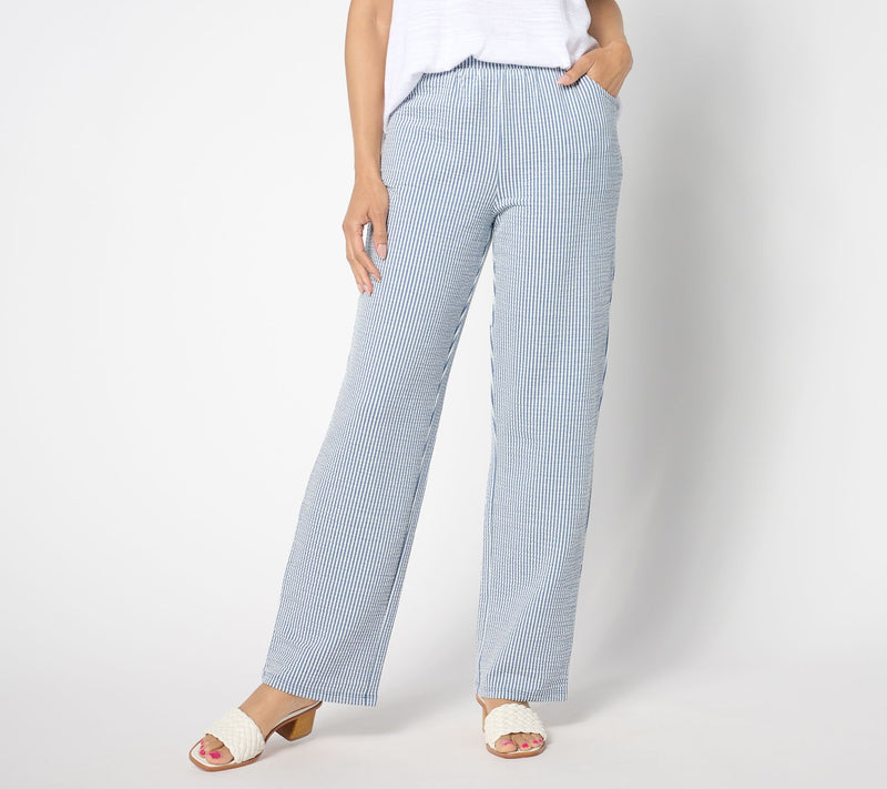 Quacker Factory Regular Stretch Seersucker Wide Leg Pant — View 5