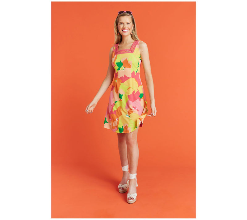 Isaac Mizrahi Live! Petite Printed Pebble Knit Square Neck Dress — View 11