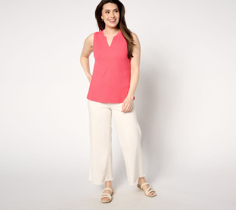 Isaac Mizrahi Live! Essentials Ribbed Knit Sleeveless Top — View 3