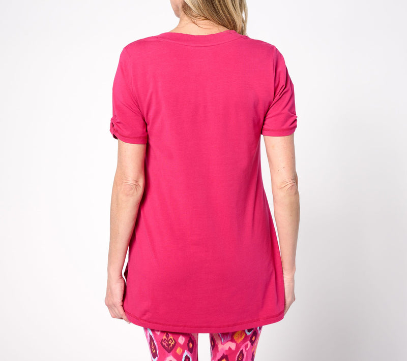 Denim & Co. Active Regular Jersey Short Sleeve Tunic — View 15