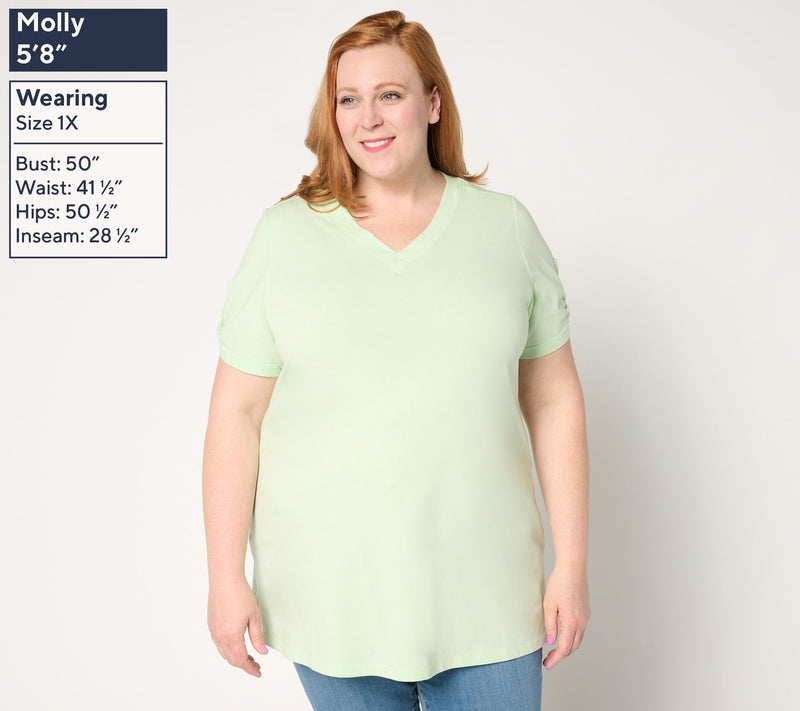 Denim & Co. Active Regular Jersey Short Sleeve Tunic — View 14