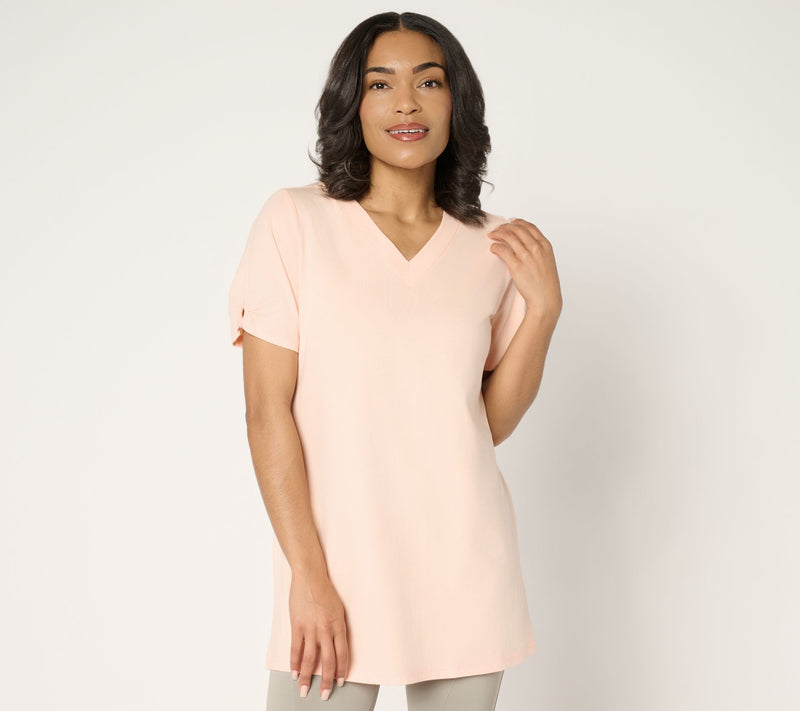 Denim & Co. Active Petite Jersey Short Sleeve Tunic — View 11