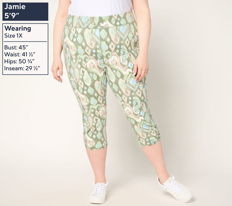 Denim& Co. Active Petite Printed Duo Stretch Capri Legging — View 6