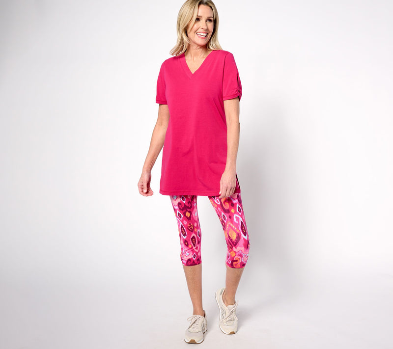 Denim& Co. Active Petite Printed Duo Stretch Capri Legging — View 7