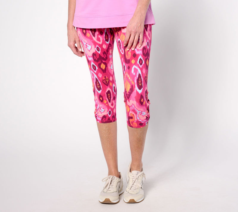 Denim& Co. Active Petite Printed Duo Stretch Capri Legging — View 2