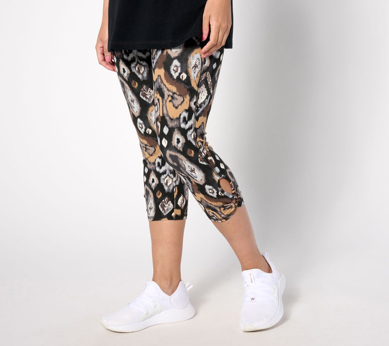 Denim& Co. Active Petite Printed Duo Stretch Capri Legging — View 4