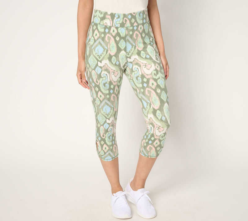 Denim& Co. Active Petite Printed Duo Stretch Capri Legging — View 16