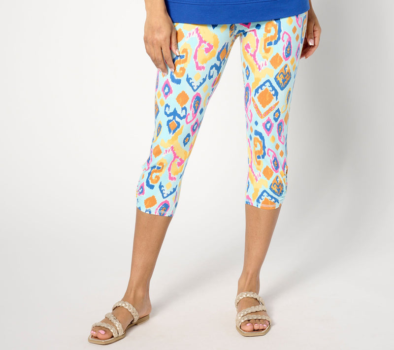 Denim& Co. Active Petite Printed Duo Stretch Capri Legging — View 17