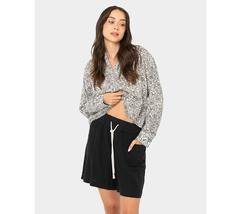 Peace Love World Boheme Liz Linen Pull-On Short — View 16