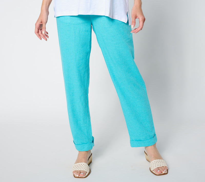 Denim & Co. Naturals Regular Linen Blend Straight Leg Pant — View 7