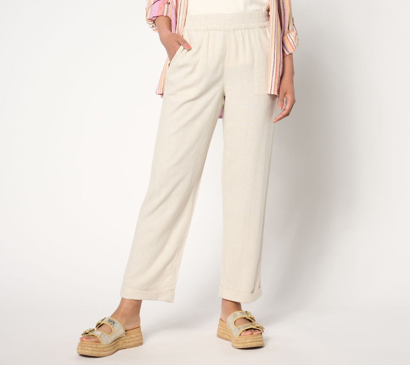 Denim & Co. Naturals Tall Linen Blend Straight Leg Pant — View 9