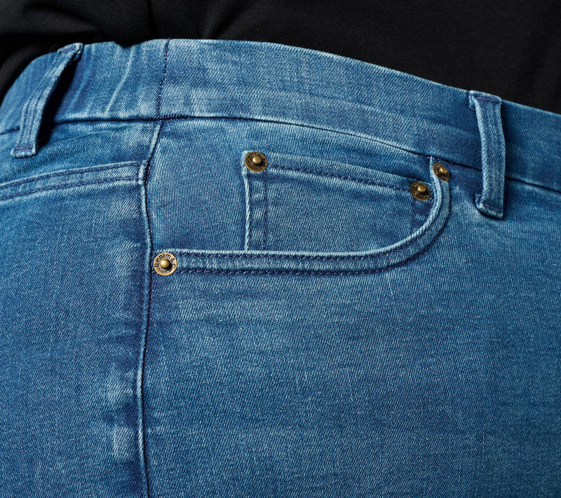 Denim & Co. Petite Easy Stretch Frayed Edge Skimmer — View 10