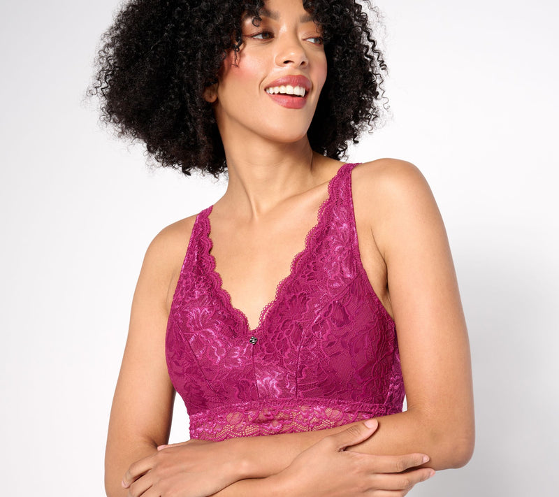 Breezies Natural Curves Wirefree Lace Bralette with Removable Pads — View 3