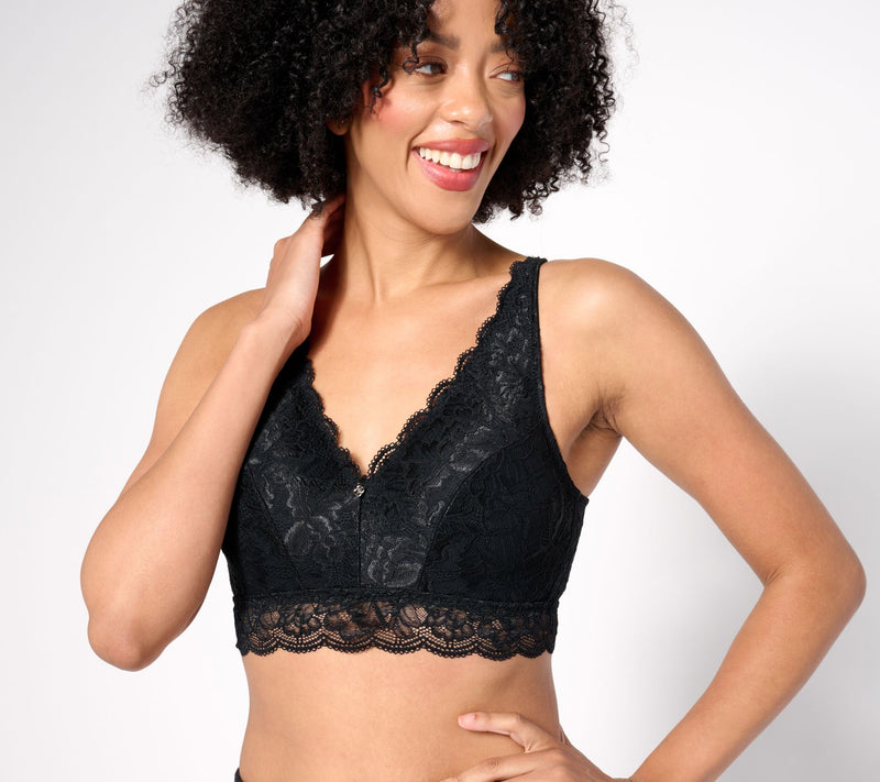 Breezies Natural Curves Wirefree Lace Bralette with Removable Pads — View 5