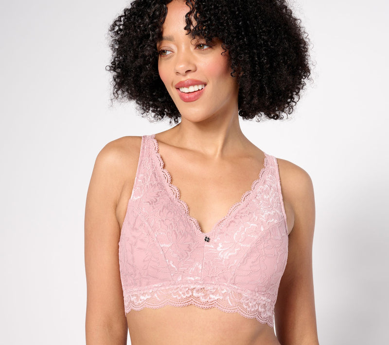Breezies Natural Curves Wirefree Lace Bralette with Removable Pads — View 9