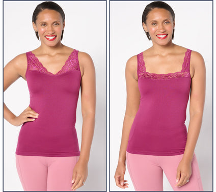 Breezies Natural Curves Lace Seamless Reversible Cami