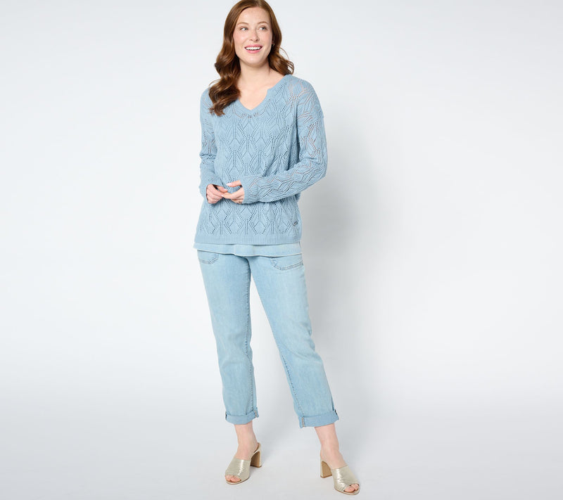 Peace Love World Boheme Open-Stitch Novelty Sweater — View 15