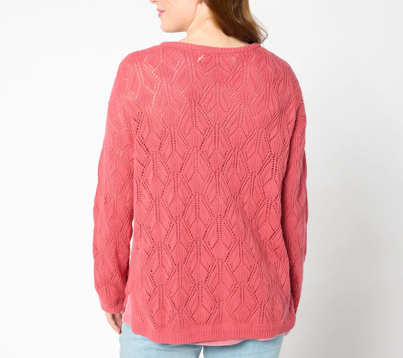 Peace Love World Boheme Open-Stitch Novelty Sweater — View 14