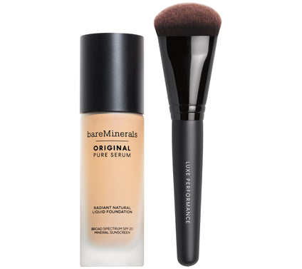 bareMinerals Original Pure SerumRadiant Foundation with Luxe Brush