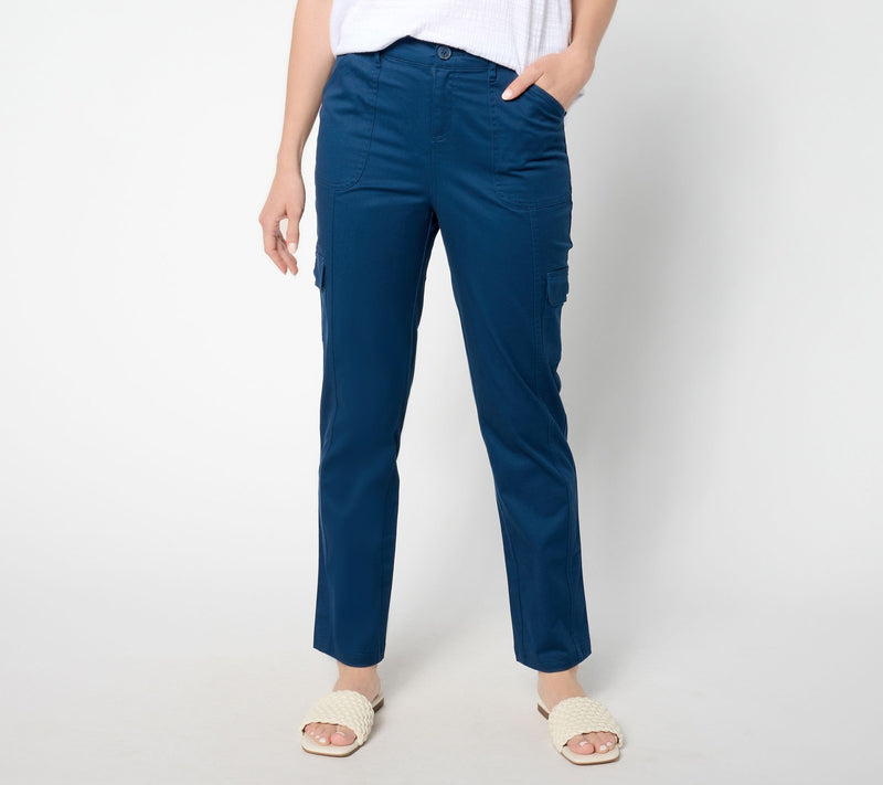 Belle by Kim Gravel Tall Utility Stretch Cropped Cargo Pant — View 3