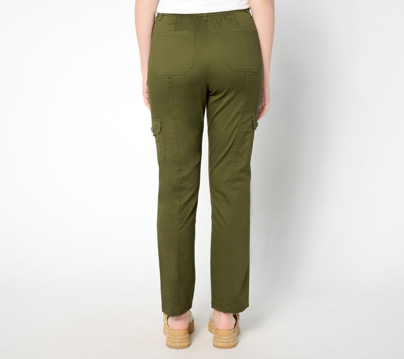Belle by Kim Gravel Tall Utility Stretch Cropped Cargo Pant — View 10