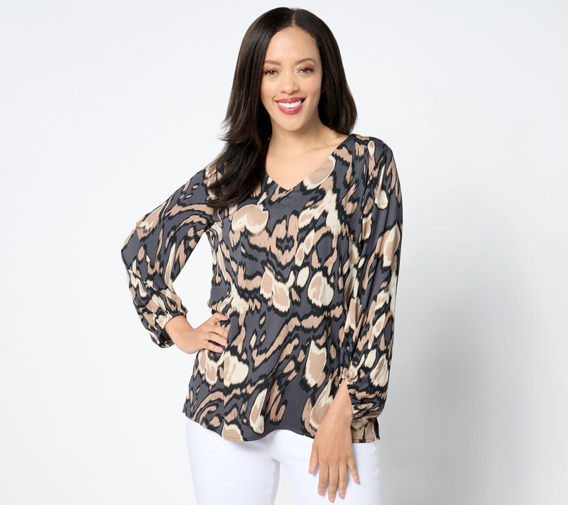Belle by Kim Gravel Wild Side Drama Sleeve Blouse — View 11