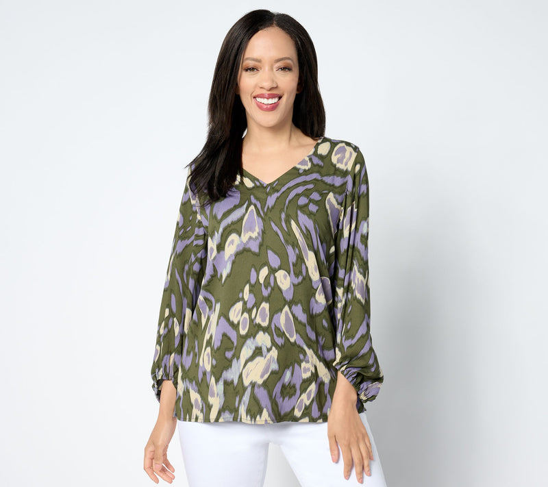 Belle by Kim Gravel Wild Side Drama Sleeve Blouse — View 9