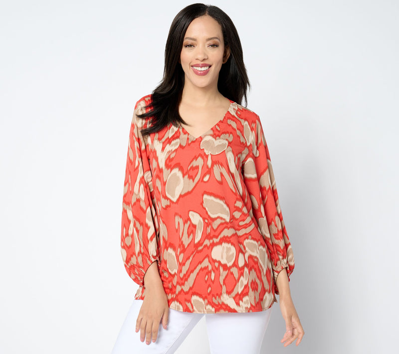 Belle by Kim Gravel Wild Side Drama Sleeve Blouse — View 5