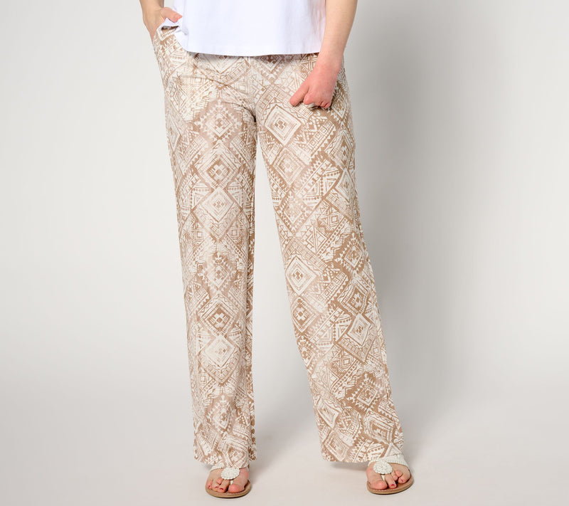 Belle Beach by Kim Gravel Regular Cabana Knit Tahiti Tile Beach Pant — View 9