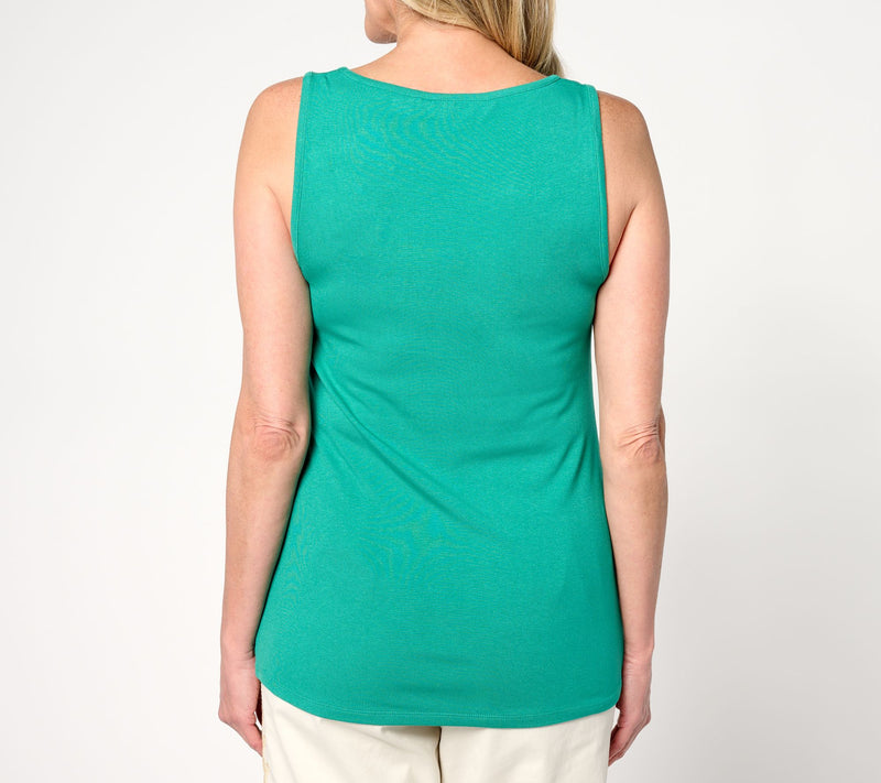 BEAUTIFUL by Lawrence Zarian The Mary Refined Knit V-Neck Tank Top — View 2