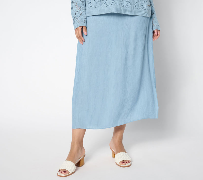 Peace Love World Regular Crinkle Satin Pull-On Skirt — View 7