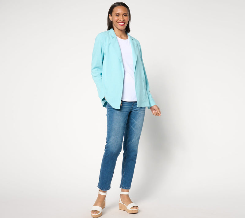 LOGO Linens by Lori Goldstein Long Sleeve Blazer — View 9