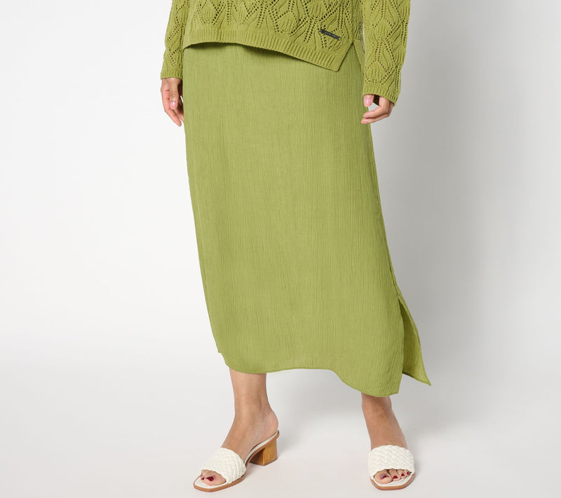 Peace Love World Petite Crinkle Satin Pull-On Skirt — View 4