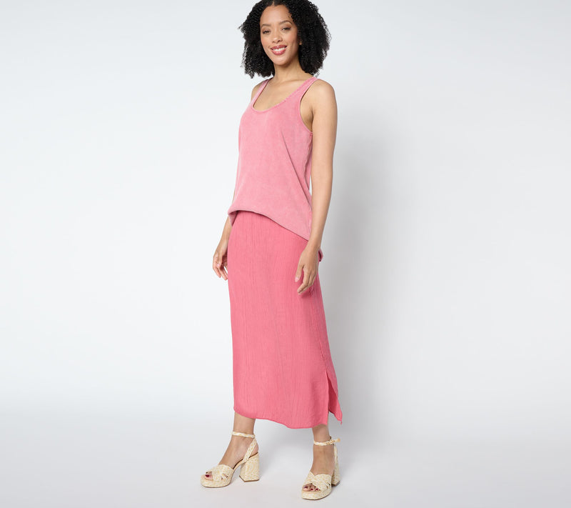 Peace Love World Petite Crinkle Satin Pull-On Skirt — View 7