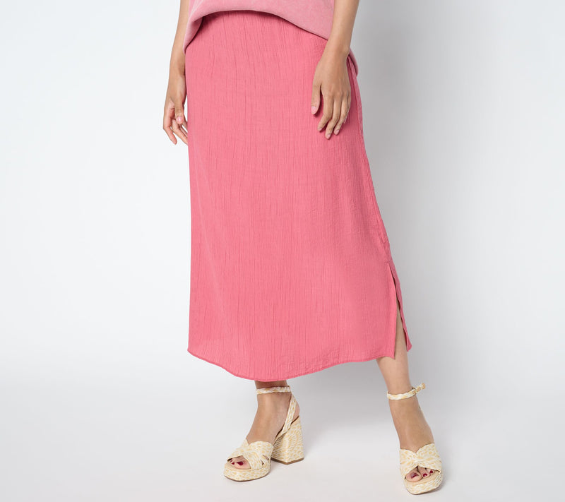 Peace Love World Petite Crinkle Satin Pull-On Skirt — View 3