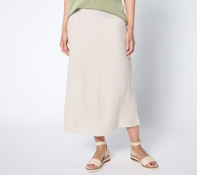 Peace Love World Petite Crinkle Satin Pull-On Skirt — View 5