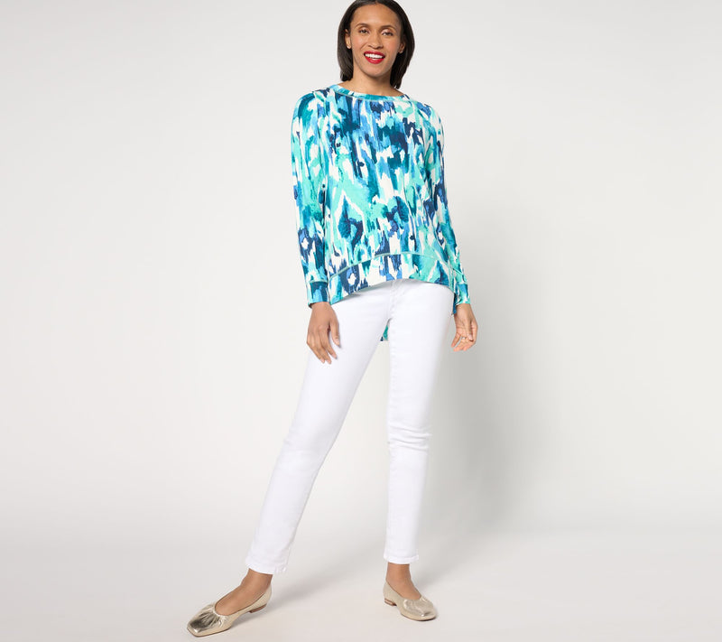 Belle by Kim Gravel Rayon Spandex Mediteranea Hi-Low Top — View 5