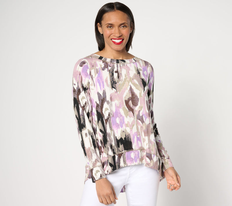 Belle by Kim Gravel Rayon Spandex Mediteranea Hi-Low Top — View 10
