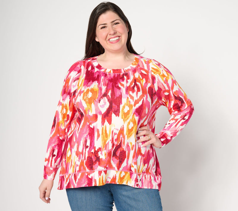 Belle by Kim Gravel Rayon Spandex Mediteranea Hi-Low Top — View 11