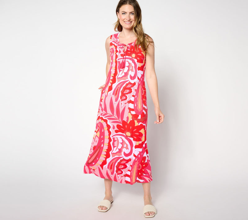 Belle by Kim Gravel Regular Paisley Paradise Tassel Maxi Dress — View 3