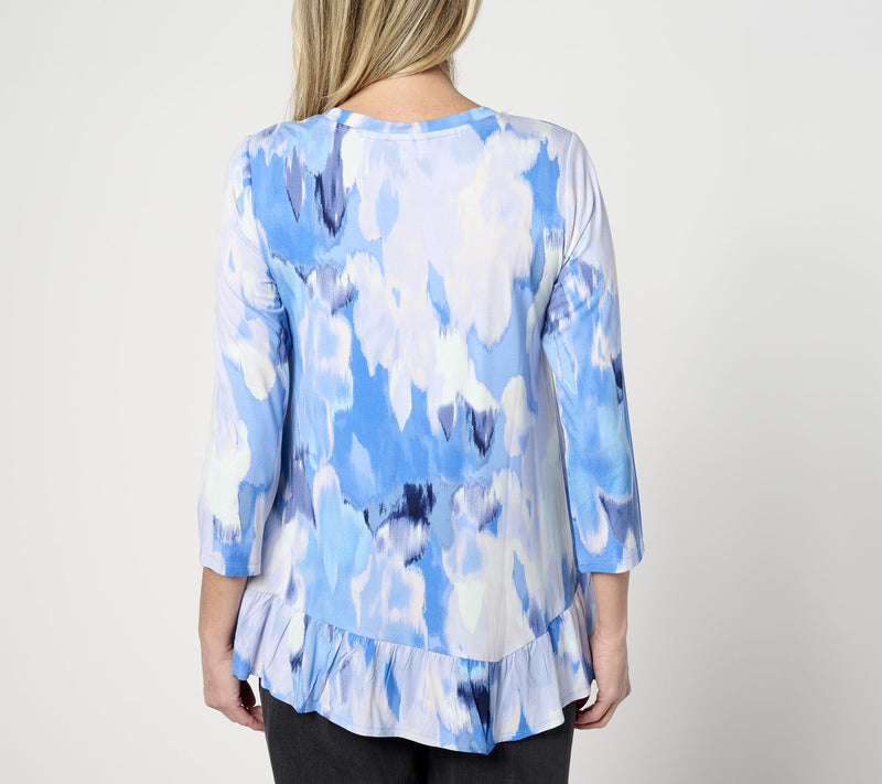 LOGO by Lori Goldstein Rayon 230 Top with Ruffle Hem — View 2